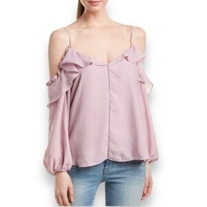 Parker Ruffle Cold Shoulder Blouse Top